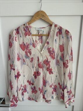 Reiss 100% silk floral v neck blouse